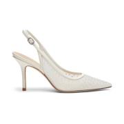 Kristal Mesh Slingback Pump Stuart Weitzman , White , Dames