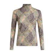 Elegante Wolmix Beige Top Etro , Multicolor , Dames