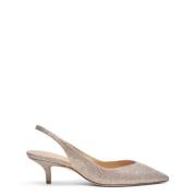 Elegante Slingback Pump met V-Cut Vamp Stuart Weitzman , Beige , Dames