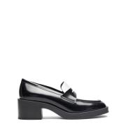 Moderne Loafer met 40-mm Blokhak Stuart Weitzman , Black , Dames