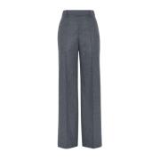 Luxe lichtgrijze wol kasjmier broek Brunello Cucinelli , Gray , Dames