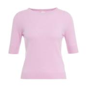 Rose Cashmere Short-sleeved Sweater MVM , Pink , Dames