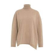 Beige Cashmere Turtleneck Sweater MVM , Beige , Dames