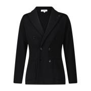 Dubbelrijige Gebreide Blazer Lardini , Black , Heren