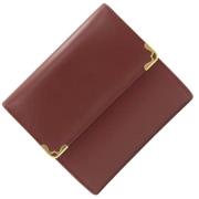 Pre-owned Leather wallets Cartier Vintage , Red , Dames