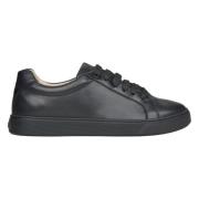 Dames Zwarte Lage Sneakers gemaakt van Premium Italiaans Echt Leer Er0...