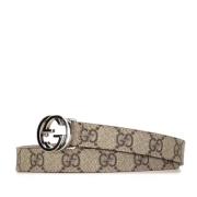 Pre-owned Leather belts Gucci Vintage , Beige , Dames