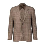 Geruite Blazer met Kasjmier Lardini , Brown , Heren