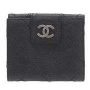 Pre-owned Leather wallets Chanel Vintage , Black , Dames