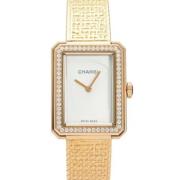 Pre-owned Leather watches Chanel Vintage , White , Dames