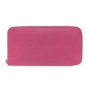 Pre-owned Leather wallets Hermès Vintage , Pink , Dames