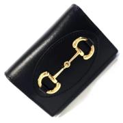 Pre-owned Leather wallets Gucci Vintage , Black , Dames