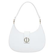 Witte Leren Handtas Estro , White , Dames