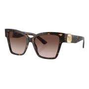 Havana Gold/Brown Shaded Zonnebril Dolce & Gabbana , Brown , Dames