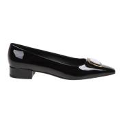 Zwarte Lakleren Ballerina Pumps Salvatore Ferragamo , Black , Dames