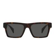 Rechthoekige zonnebril Donkergrijs Havana frame Versace , Brown , Unis...