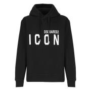 Zwarte Katoenen Hoodie met Logo Dsquared2 , Black , Heren