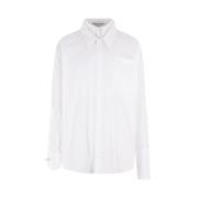 Witte Oversized Shirt met Trompe l'Oeil Kraag JordanLuca , White , Dam...