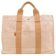 Pre-owned Canvas handbags Hermès Vintage , Beige , Dames