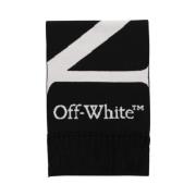 Omkeerbare Wollen Sjaal met Franje Off White , Black , Dames