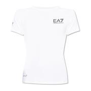 T-shirt met bedrukt logo Emporio Armani EA7 , White , Dames