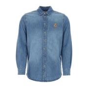 Klassieke Denim Overhemd Moschino , Blue , Heren