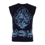 Stijlvolle Donkerblauwe Katoenen Vest Etro , Blue , Heren