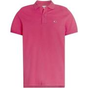 Lange Mouw Polo Shirt Tommy Jeans , Pink , Heren