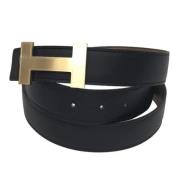 Pre-owned Leather belts Hermès Vintage , Black , Heren