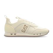 Sportschoenen met logo Emporio Armani EA7 , Beige , Dames