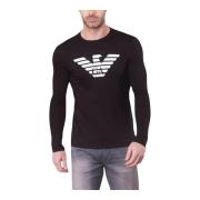 Lange Mouw T-shirt Emporio Armani , Black , Heren