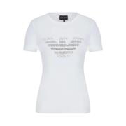 Korte Mouw T-shirt Emporio Armani , White , Dames