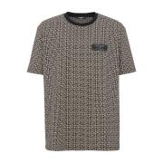 Monogram Logo Crew Neck T-shirt Balmain , Beige , Heren