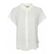 Flowy Blouse met Opstaande Kraag Armedangels , White , Dames