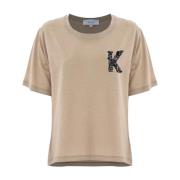 Korte Mouw T-shirt Kocca , Beige , Dames