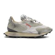 Vintage Effect Sneakers Off White RUN OF , Beige , Heren