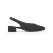 Zwarte Suède Slingback Hakken Gabor , Black , Dames