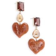 Dames Sieraden Earring Heart Notre-v , Brown , Dames