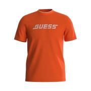 Korte Mouw T-shirt Guess , Orange , Heren