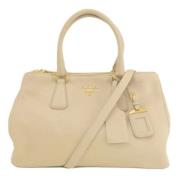 Pre-owned Leather totes Prada Vintage , Beige , Dames