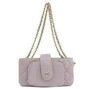 Pre-owned Leather chanel-bags Chanel Vintage , Gray , Dames