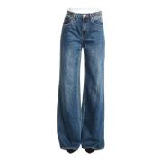 Stijlvolle Wide Leg Jeans voor Vrouwen Gaudi , Blue , Dames