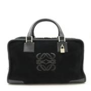 Pre-owned Suede handbags Loewe Pre-owned , Black , Dames