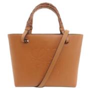 Pre-owned Leather totes Loewe Pre-owned , Brown , Dames