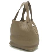 Pre-owned Leather handbags Hermès Vintage , Gray , Dames