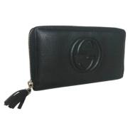 Pre-owned Leather wallets Gucci Vintage , Black , Dames