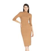 Elegante Midi Jurk Kocca , Beige , Dames