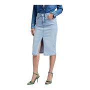 Midi Rok GAS , Blue , Dames