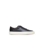 Zwarte Leren Lage Sneakers Moncler , Black , Heren