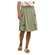 Short Skirts Cream , Green , Dames